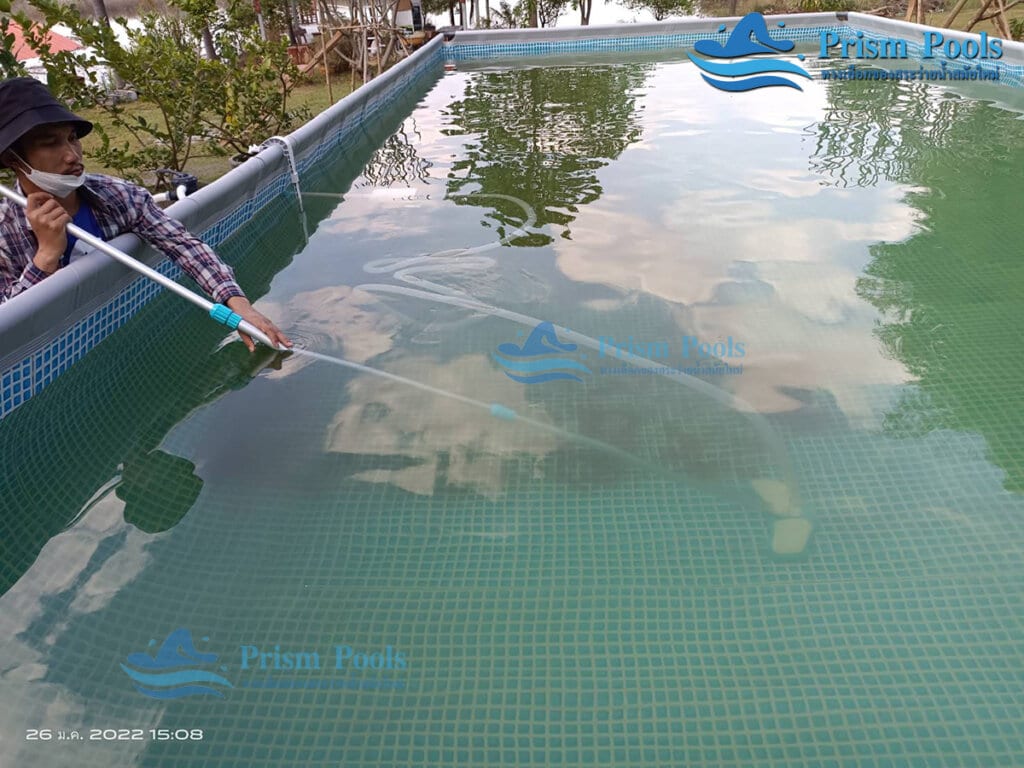 ติดตั้ง สระว่ายน้ำสำเร็จรูป INTEX 32 ฟุต - 110